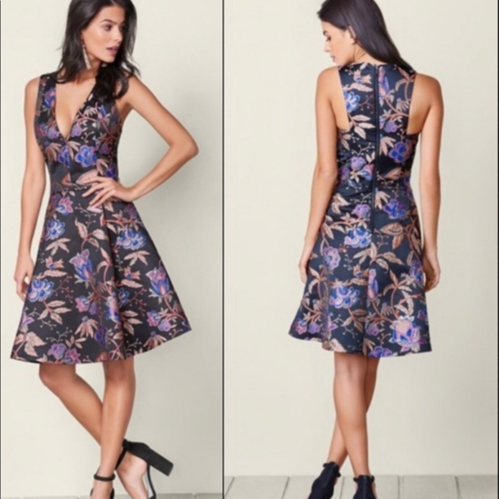 Dark floral cocktail dress